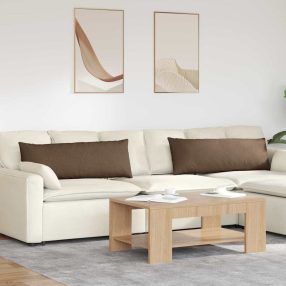 Kanapé párnák 2 pcs Barna 120 x 40 cm szövet