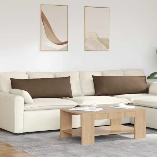 Kanapé párnák 2 pcs Barna 120 x 40 cm szövet