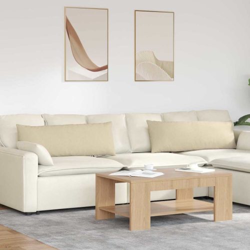 Kanapé párnák 2 pcs Krém 120 x 40 cm szövet