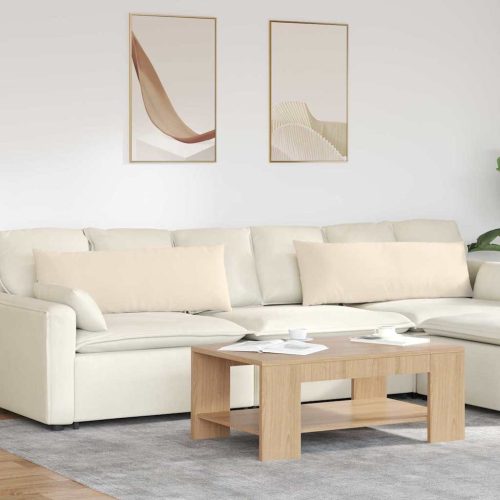 Kanapé párnák 2 pcs Bézs 120 x 40 cm szövet