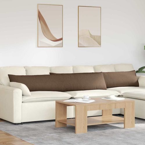 Kanapé párnák 2 pcs Barna 200 x 40 cm szövet