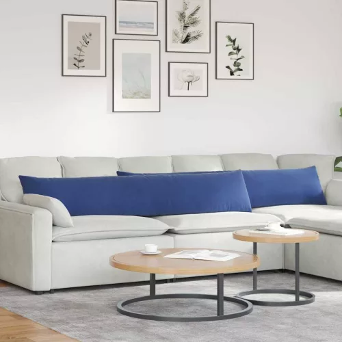 Kanapé párnák 2 pcs Rendőrségi kék 200 x 40 cm Bársonyos szövet