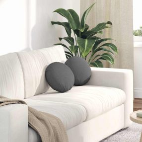 Ülőpárnák 2 pcs Sötétszürke Ø30 x 13 cm szövet