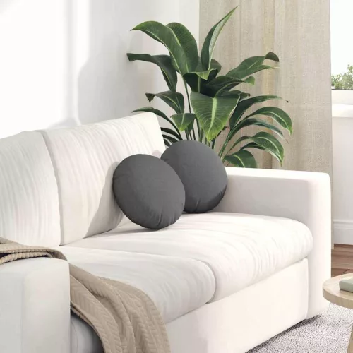 Ülőpárnák 2 pcs Sötétszürke Ø30 x 13 cm szövet