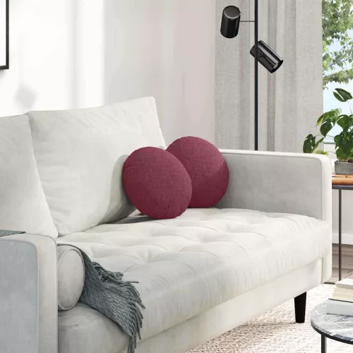 Ülőpárnák 2 pcs Bordó Ø30 x 13 cm szövet