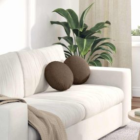 Ülőpárnák 2 pcs Barna Ø30 x 13 cm szövet