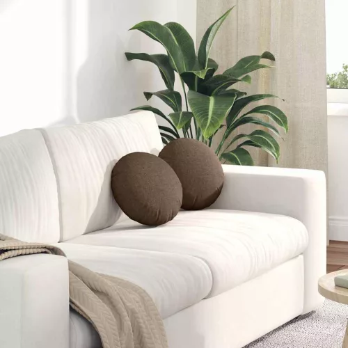 Ülőpárnák 2 pcs Barna Ø30 x 13 cm szövet