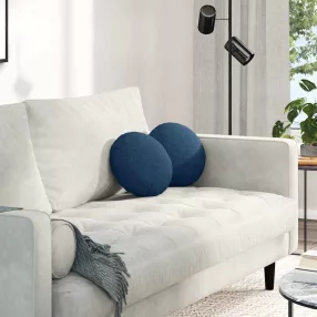 Ülőpárnák 2 pcs Kék Ø30 x 13 cm szövet