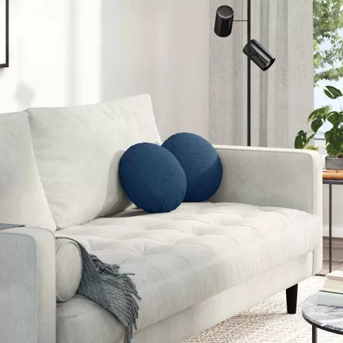 Ülőpárnák 2 pcs Kék Ø30 x 13 cm szövet