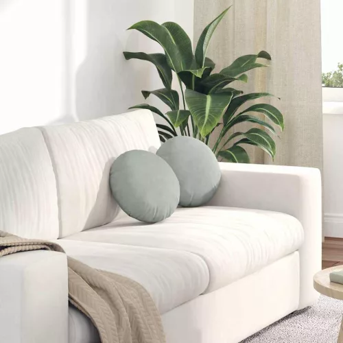 Ülőpárnák 2 pcs Világosszürke Ø 40 x 13 cm Bársony