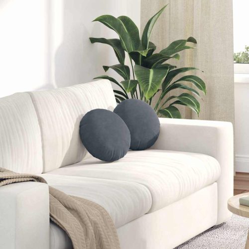 Ülőpárnák 2 pcs Sötétszürke Ø 40 x 13 cm Bársony