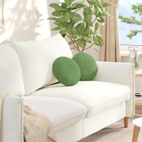 Ülőpárnák 2 pcs Világos zöld Ø 40 x 13 cm Bársony