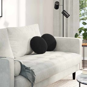 Ülőpárnák 2 pcs Fekete Ø 40 x 13 cm Bársony