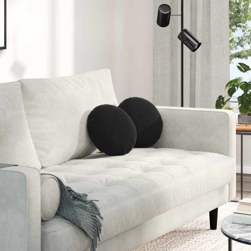 Ülőpárnák 2 pcs Fekete Ø 40 x 13 cm Bársony