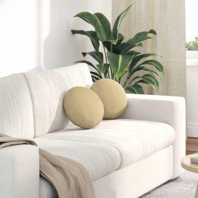   Ülőpárnák 2 pcs Szürke zöld Ø 30 cm Bársonyos szövet