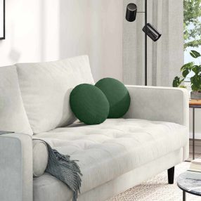 Ülőpárnák 2 pcs Sötétzöld Ø 30 cm Bársonyos szövet