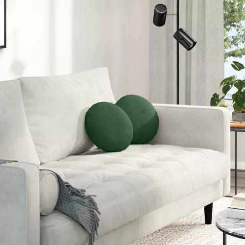Ülőpárnák 2 pcs Sötétzöld Ø 30 cm Bársonyos szövet
