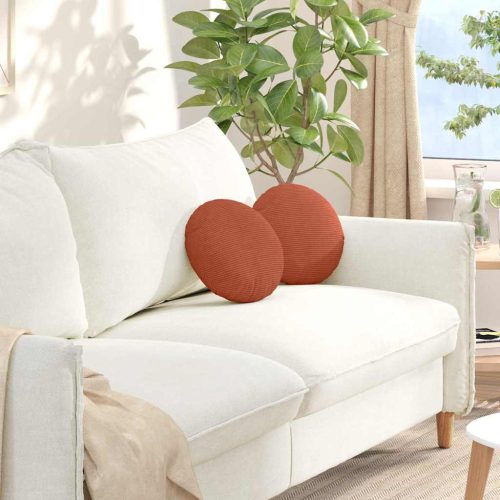 Ülőpárnák 2 pcs Piros Narancs Ø 30 cm Bársonyos szövet