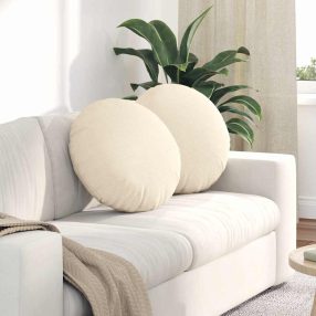 Ülőpárnák 2 pcs Krém Ø 50 cm Bársonyos szövet