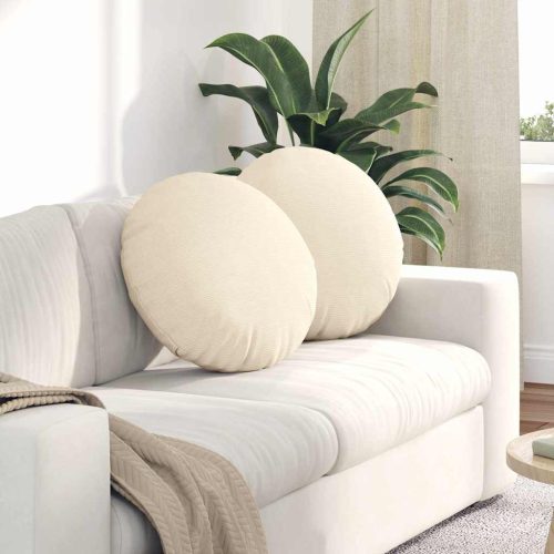 Ülőpárnák 2 pcs Krém Ø 50 cm Bársonyos szövet