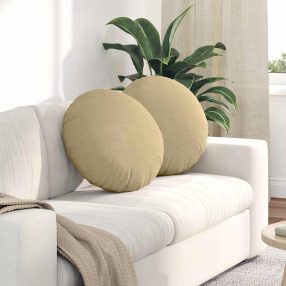   Ülőpárnák 2 pcs Szürke zöld Ø 50 cm Bársonyos szövet