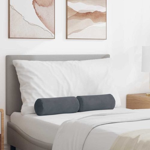 Hengerpárnák 2 pcs Sötétszürke Ø 15 x 40 cm Bársonyos szövet
