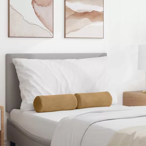 Hengerpárnák 2 pcs Barna Ø 15 x 40 cm Bársonyos szövet