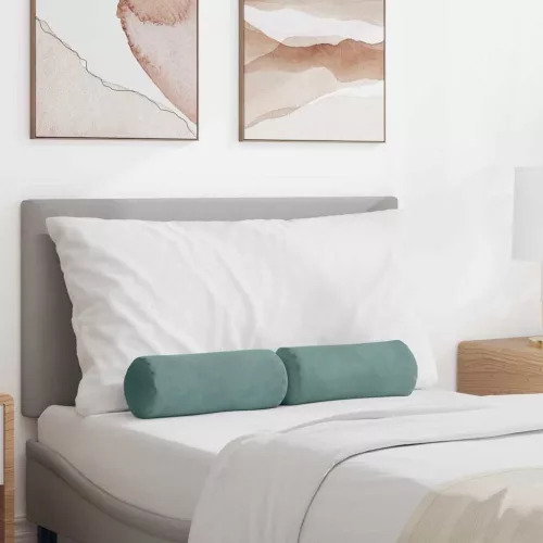 Hengerpárnák 2 pcs Tengeri Zöld Ø 15 x 40 cm Bársonyos szövet