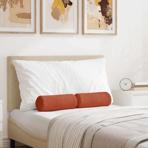 Hengerpárnák 2 pcs Piros Narancs Ø 15 x 40 cm Bársonyos szövet