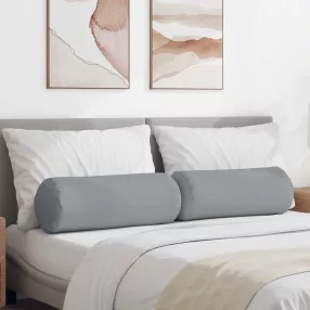 Hengerpárnák 2 pcs Világosszürke Ø 25 x 70 cm szövet