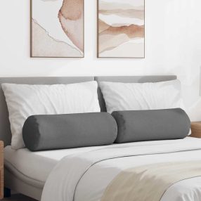Hengerpárnák 2 pcs Sötétszürke Ø 25 x 70 cm szövet