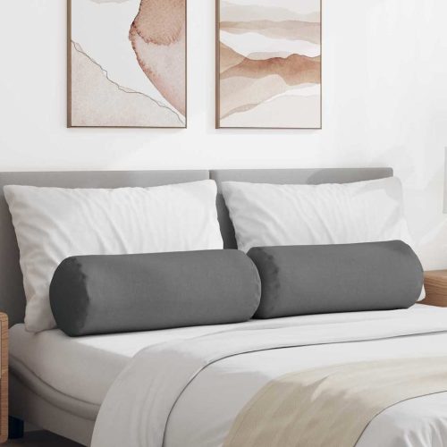 Hengerpárnák 2 pcs Sötétszürke Ø 25 x 70 cm szövet