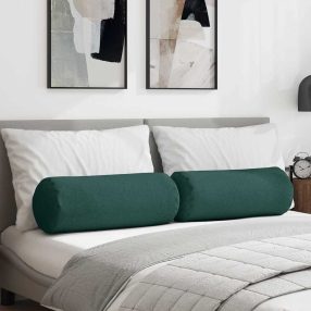Hengerpárnák 2 pcs Sötétzöld Ø 25 x 70 cm szövet