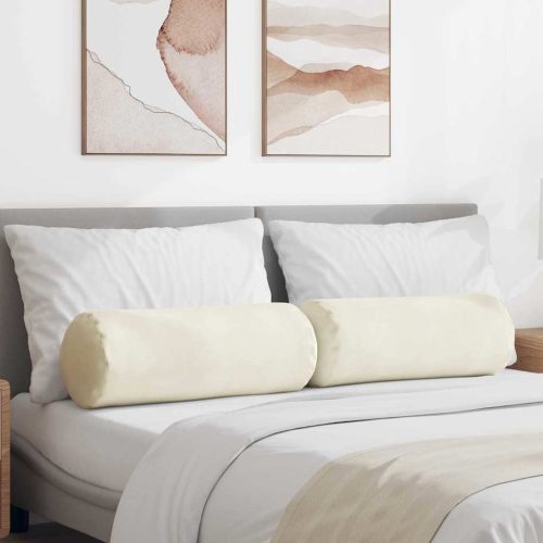 Hengerpárnák 2 pcs Krém Ø 25 x 70 cm Bársonyos szövet