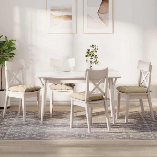 Ülőpárnák 4 pcs Krém 40 x 40 x 6 cm Mikroszálas