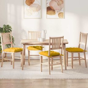   Ülőpárnák 4 pcs Világos sárga 40 x 40 x 6 cm Bársonyos szövet