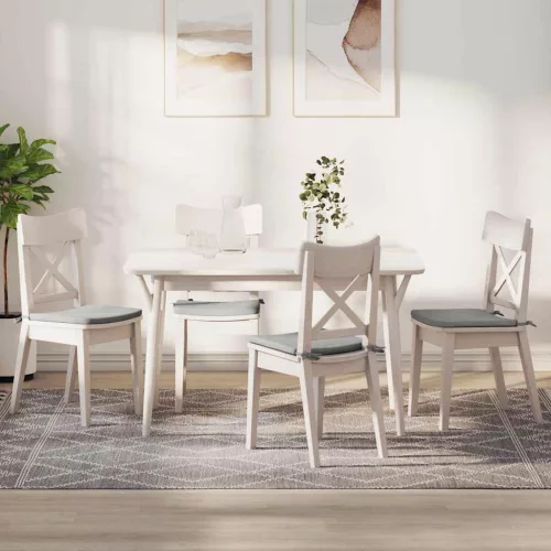 Ülőpárnák 4 pcs Világosszürke 40 x 40 x 3 cm Mikroszálas Szövet