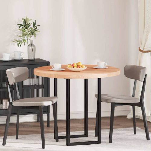 Asztallap Egyéb Világosbarna Ø 90 x 4 cm Masszív tölgyfa