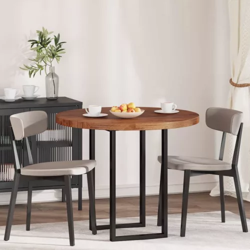 Asztallap Egyéb sötétbarna Ø 90 x 4 cm Masszív tölgyfa