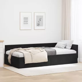   Sarokágy keret Egyéb Fekete 80 x 200 cm Velúr és műnyír