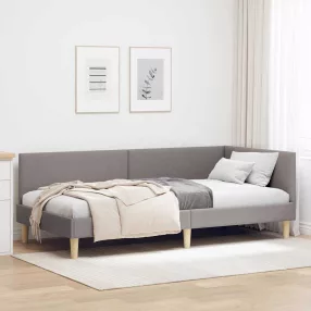   Sarokágy keret Egyéb Tópszínű 80 x 200 cm Szövet és Mérnöki Fa