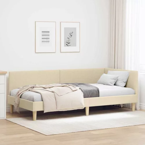 Sarokágy keret Egyéb Krém 80 x 200 cm Szövet és Mérnöki Fa