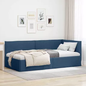 Sarokágy keret fejtámlával Kék 80 x 200 cm szövet