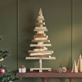   Fából készült Karácsonyfa KOTKA 90 cm Tömör fenyőfa Természetes