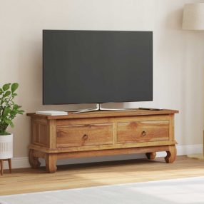   TV állvány fiókkal Természetes 110 x 35 x 40 cm Tömör Teakfa