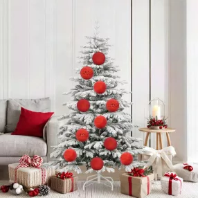 Karácsonyi Díszszett XL 9 db Piros Átm. 15 cm Műanyag