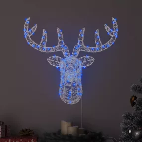 Rénszarvas Fej Kék 68 x 36,5 x 62,5 cm Akril 140 LED