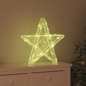 3D Csillag Meleg fehér 55 x 53.5 x 10 cm Akril 50 LED