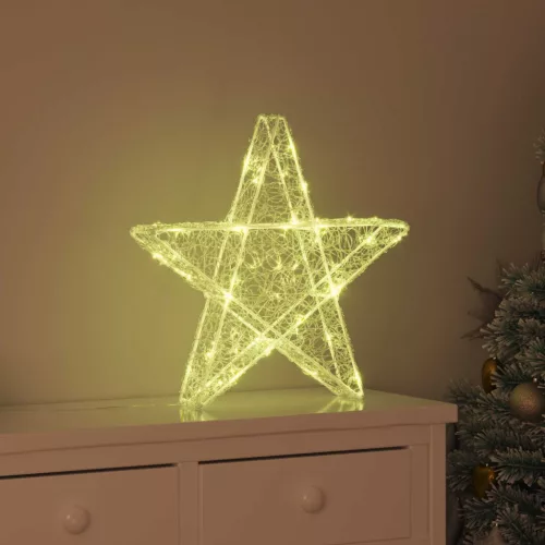 3D Csillag Meleg fehér 55 x 53.5 x 10 cm Akril 50 LED