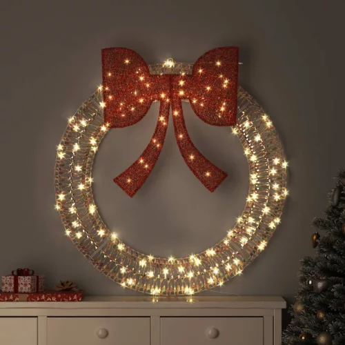 Koszorú Meleg fehér 120 x 120 x 10 cm PET 150 LED